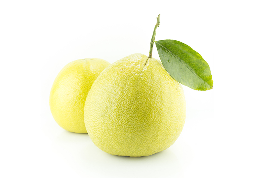 Image of Bergamot fruit on white background